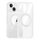 For iPhone 15 High Transparency 360 Degree Rotating Holder MagSafe Phone Case(Transparent) - 1