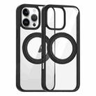 For iPhone 14 Pro Max High Transparency 360 Degree Rotating Holder MagSafe Phone Case(Black) - 1