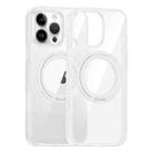 For iPhone 14 Pro High Transparency 360 Degree Rotating Holder MagSafe Phone Case(Transparent) - 1