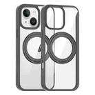 For iPhone 13 High Transparency 360 Degree Rotating Holder MagSafe Phone Case(Titanium Gray) - 1