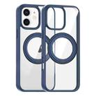 For iPhone 11 High Transparency 360 Degree Rotating Holder MagSafe Phone Case(Dark Blue) - 1