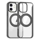 For iPhone 11 High Transparency 360 Degree Rotating Holder MagSafe Phone Case(Titanium Gray) - 1