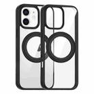 For iPhone 11 High Transparency 360 Degree Rotating Holder MagSafe Phone Case(Black) - 1