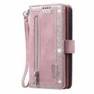 For Samsung Galaxy A17 5G Nine Card Zipper Bag Leather Phone Case with Lanyard(Rose Gold) - 2