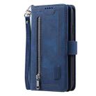 For Samsung Galaxy A17 5G Nine Card Zipper Bag Leather Phone Case with Lanyard(Blue) - 2