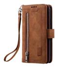 For Samsung Galaxy A17 5G Nine Card Zipper Bag Leather Phone Case with Lanyard(Brown) - 2