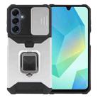 For Samsung Galaxy A16 5G / 4G Camera Shield Card Slot PC Hybrid TPU Phone Case(Silver) - 1