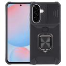 For Samsung Galaxy A56 5G Camera Shield Card Slot PC Hybrid TPU Phone Case(Black) - 1