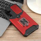 For Samsung Galaxy S24 FE 5G Camera Shield Card Slot PC Hybrid TPU Phone Case(Red) - 2