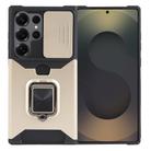 For Samsung Galaxy S25 Ultra 5G Camera Shield Card Slot PC Hybrid TPU Phone Case(Gold) - 1