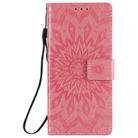 For Samsung Galaxy Note20 5G Sun Embossing Pattern Horizontal Flip Leather Case with Card Slot & Holder & Wallet & Lanyard(Pink) - 2