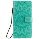 For Samsung Galaxy Note20 5G Sun Embossing Pattern Horizontal Flip Leather Case with Card Slot & Holder & Wallet & Lanyard(Green) - 2