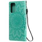 For Samsung Galaxy Note20 5G Sun Embossing Pattern Horizontal Flip Leather Case with Card Slot & Holder & Wallet & Lanyard(Green) - 3