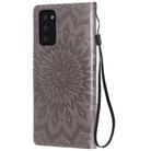 For Samsung Galaxy Note20 5G Sun Embossing Pattern Horizontal Flip Leather Case with Card Slot & Holder & Wallet & Lanyard(Grey) - 3