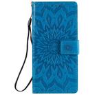 For Samsung Galaxy Note20 5G Sun Embossing Pattern Horizontal Flip Leather Case with Card Slot & Holder & Wallet & Lanyard(Blue) - 2