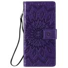For Samsung Galaxy Note20 5G Sun Embossing Pattern Horizontal Flip Leather Case with Card Slot & Holder & Wallet & Lanyard(Purple) - 2