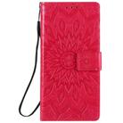 For Samsung Galaxy Note20 5G Sun Embossing Pattern Horizontal Flip Leather Case with Card Slot & Holder & Wallet & Lanyard(Red) - 2