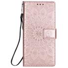 For Samsung Galaxy Note20 5G Sun Embossing Pattern Horizontal Flip Leather Case with Card Slot & Holder & Wallet & Lanyard(Rose Gold) - 2