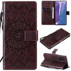 For Samsung Galaxy Note20 5G Sun Embossing Pattern Horizontal Flip Leather Case with Card Slot & Holder & Wallet & Lanyard(Brown) - 1