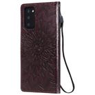 For Samsung Galaxy Note20 5G Sun Embossing Pattern Horizontal Flip Leather Case with Card Slot & Holder & Wallet & Lanyard(Brown) - 3