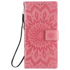 For Samsung Galaxy Note20 Ultra 5G Sun Embossing Pattern Horizontal Flip Leather Case with Card Slot & Holder & Wallet & Lanyard(Pink) - 2