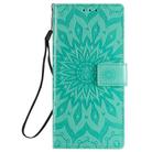 For Samsung Galaxy Note20 Ultra 5G Sun Embossing Pattern Horizontal Flip Leather Case with Card Slot & Holder & Wallet & Lanyard(Green) - 2