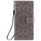 For Samsung Galaxy Note20 Ultra 5G Sun Embossing Pattern Horizontal Flip Leather Case with Card Slot & Holder & Wallet & Lanyard(Grey) - 2