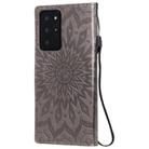 For Samsung Galaxy Note20 Ultra 5G Sun Embossing Pattern Horizontal Flip Leather Case with Card Slot & Holder & Wallet & Lanyard(Grey) - 3