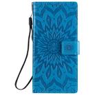 For Samsung Galaxy Note20 Ultra 5G Sun Embossing Pattern Horizontal Flip Leather Case with Card Slot & Holder & Wallet & Lanyard(Blue) - 2