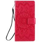 For Samsung Galaxy Note20 Ultra 5G Sun Embossing Pattern Horizontal Flip Leather Case with Card Slot & Holder & Wallet & Lanyard(Red) - 2