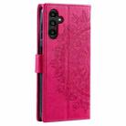 For Samsung Galaxy A36 Totem Flower Embossed Leather Phone Case with Lanyard(Red) - 3