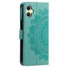 For Samsung Galaxy A06 5G / 4G Totem Flower Embossed Leather Phone Case with Lanyard(Green) - 3