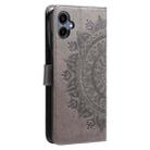 For Samsung Galaxy A06 5G / 4G Totem Flower Embossed Leather Phone Case with Lanyard(Grey) - 3