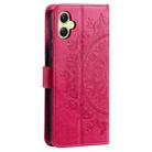 For Samsung Galaxy A06 5G / 4G Totem Flower Embossed Leather Phone Case with Lanyard(Red) - 3