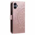 For Samsung Galaxy A06 5G / 4G Totem Flower Embossed Leather Phone Case with Lanyard(Rose Gold) - 3