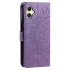 For Samsung Galaxy A06 5G / 4G Totem Flower Embossed Leather Phone Case with Lanyard(Purple) - 3