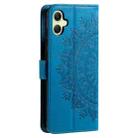 For Samsung Galaxy A07 4G Totem Flower Embossed Leather Phone Case with Lanyard(Blue) - 3