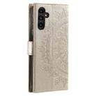 For Samsung Galaxy A17 5G Totem Flower Embossed Leather Phone Case with Lanyard(Gold) - 3