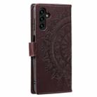 For Samsung Galaxy A17 5G Totem Flower Embossed Leather Phone Case with Lanyard(Brown) - 3
