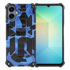 For Samsung Galaxy A06 4G Camouflage Armor Kickstand TPU Hybrid PC Magnetic Phone Case(Dark Blue) - 1