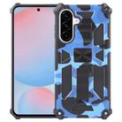 For Samsung Galaxy A56 5G Camouflage Armor Kickstand TPU Hybrid PC Magnetic Phone Case(Dark Blue) - 1