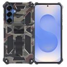 For Samsung Galaxy S25 5G Camouflage Armor Kickstand TPU Hybrid PC Magnetic Phone Case(Army Green) - 1