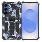 For Samsung Galaxy S25+ 5G Camouflage Armor Kickstand TPU Hybrid PC Magnetic Phone Case(Grey) - 1