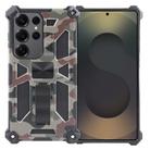 For Samsung Galaxy S25 Ultra 5G Camouflage Armor Kickstand TPU Hybrid PC Magnetic Phone Case(Army Green) - 1