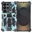 For Samsung Galaxy S25 Ultra 5G Camouflage Armor Kickstand TPU Hybrid PC Magnetic Phone Case(Mint Green) - 1