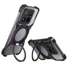 For Xiaomi 15 Mechanical Arm Borderless MagSafe Holder Metal Phone Case(Black Purple) - 1