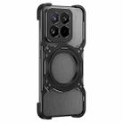 For Xiaomi 15 Mechanical Arm Borderless MagSafe Holder Metal Phone Case(Black Silver) - 2