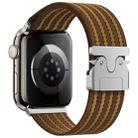 For Apple Watch 46mm / 49mm / 45mm / 44mm Parachute Buckle 4-Stripe Braided Nylon Watch Band(Brown Khaki) - 1