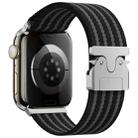 For Apple Watch 46mm / 49mm / 45mm / 44mm Parachute Buckle 4-Stripe Braided Nylon Watch Band(Black Grey) - 1