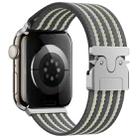 For Apple Watch 42mm / 41mm / 40mm / 38mm Parachute Buckle 4-Stripe Braided Nylon Watch Band(Grey Light Yellow) - 1